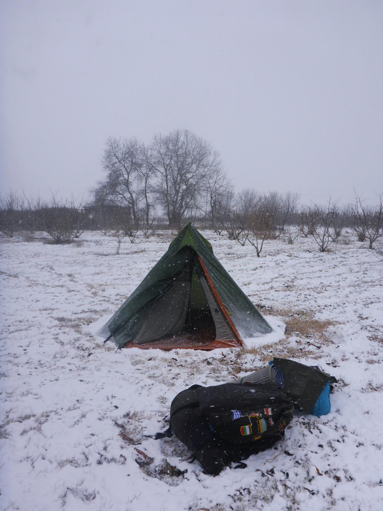 Mon troisième hiver sous la tente... Heureusement que c'est le dernier hahaha !
